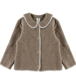Müsli Cardigan - Uldfleece - Brown Melange