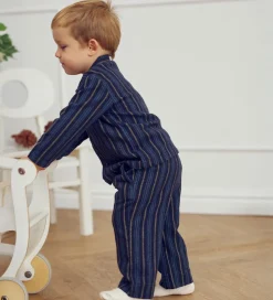 Müsli Skjorte - Stripe - Night Blue/Moss/Stormy Blue