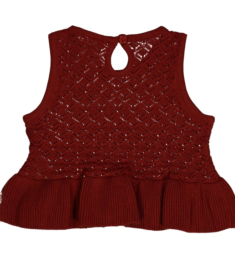 Müsli Vest - Knit Scallop - Russet m. Hulmønster