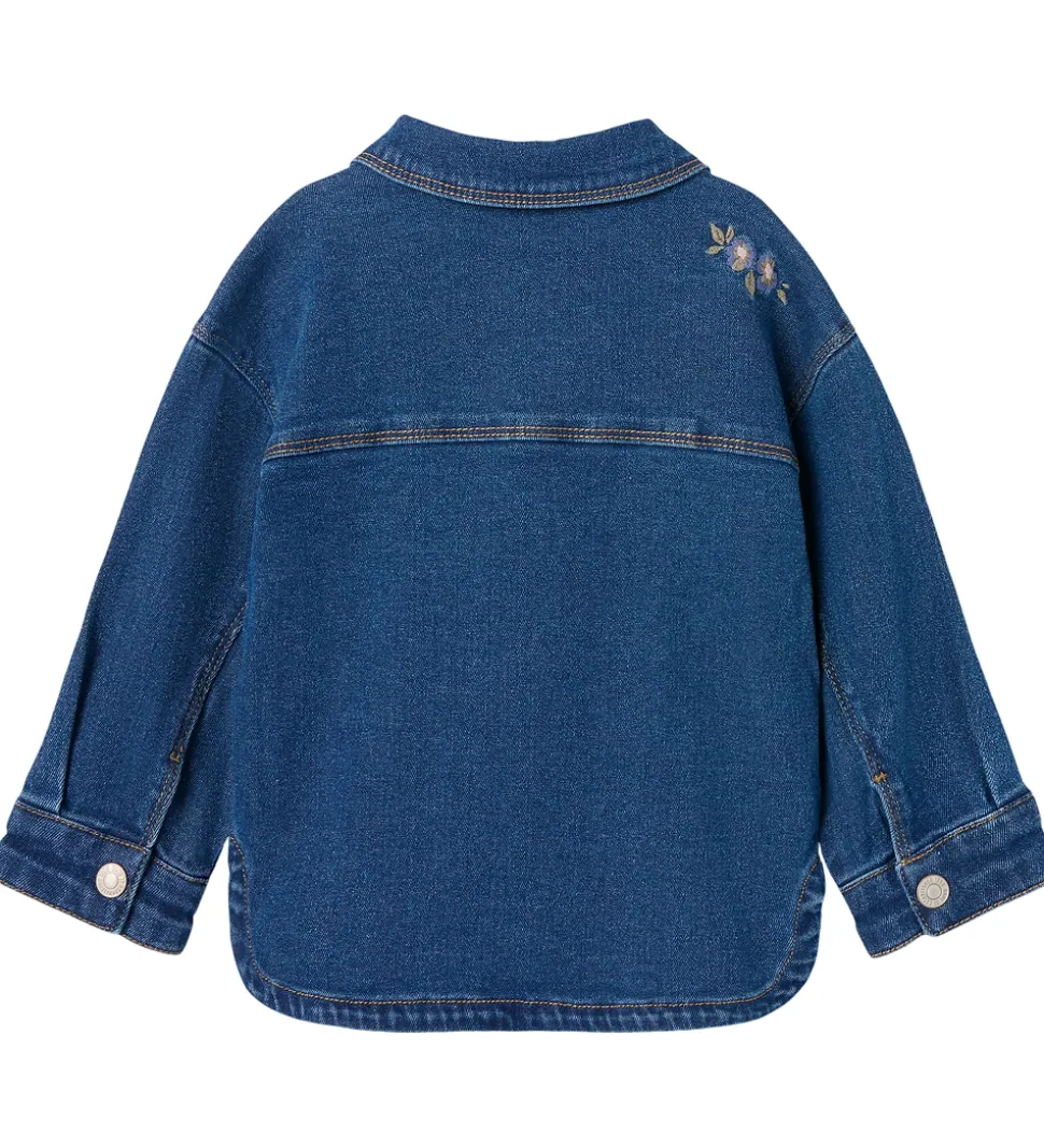 Name It Denimjakke - NmfKara - Dark Blue Denim/Flower