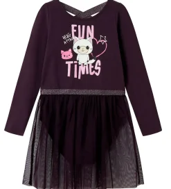 Name It Gymnastikdragt - NmfJustine - Plum Perfect m. Katte