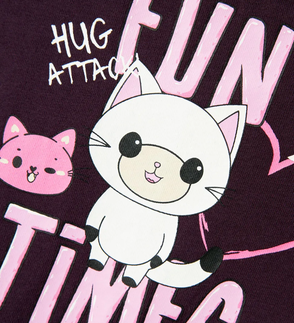 Name It Gymnastikdragt - NmfJustine - Plum Perfect m. Katte