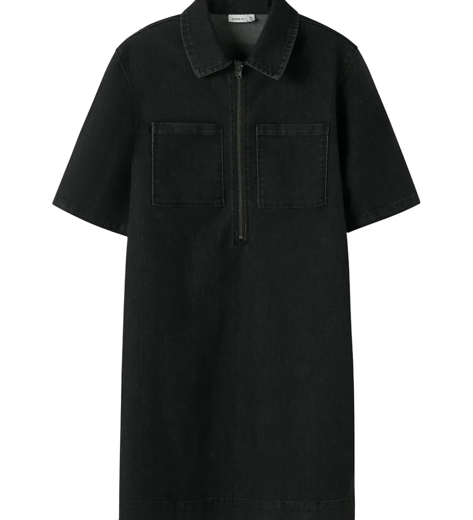 Name It Kjole - NkfBlake - 1/2 Loose - Dark Grey Denim