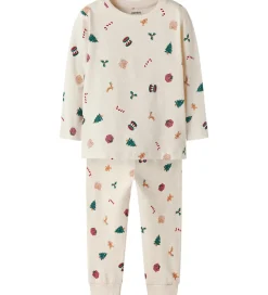 Name It Nattøj - 2-Delt - NmnVismas - Whitecap Gray/Xmas AOP