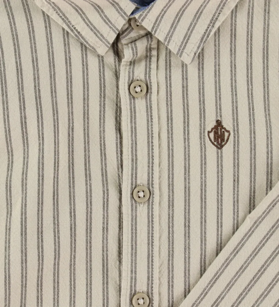 Name It Skjorte - NkmRekid - Island Fossil/Thin Stripe in Delici