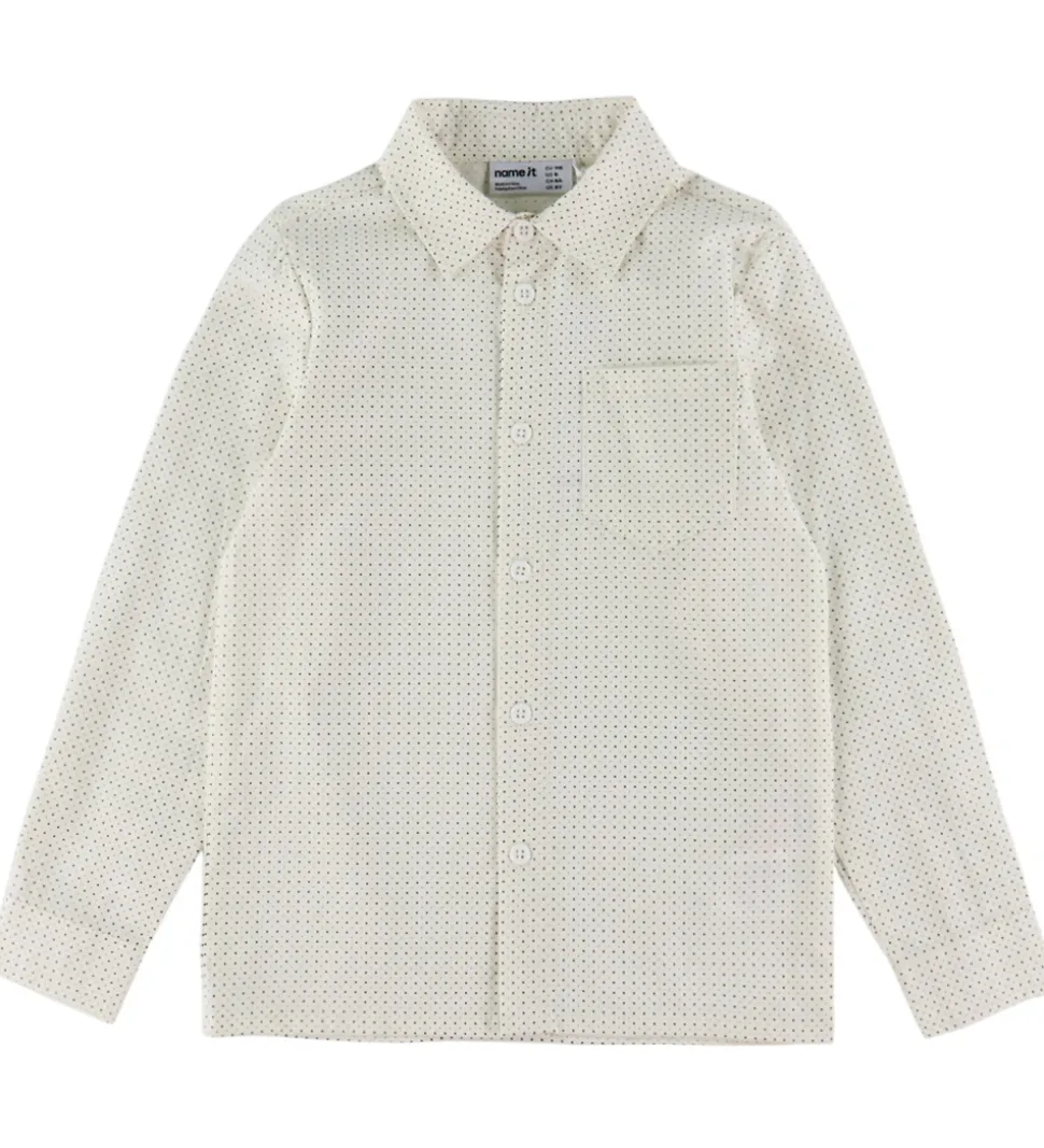 Name It Skjorte - NkmVilfred - Cloud Dancer/Dot Navy Blazer