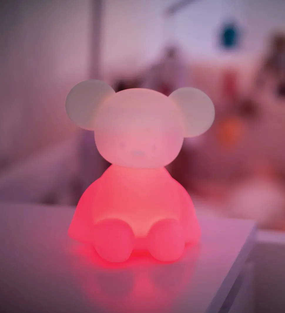 Nattou Natlampe - Silikone - LED - Mus - 12x14x15 cm - Hvid