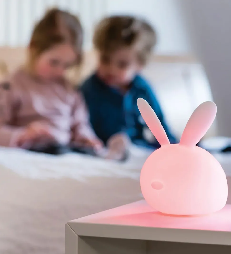 Nattou Natlampe - Silikone - LED - Kanin - 12x14x15 cm - Hvid