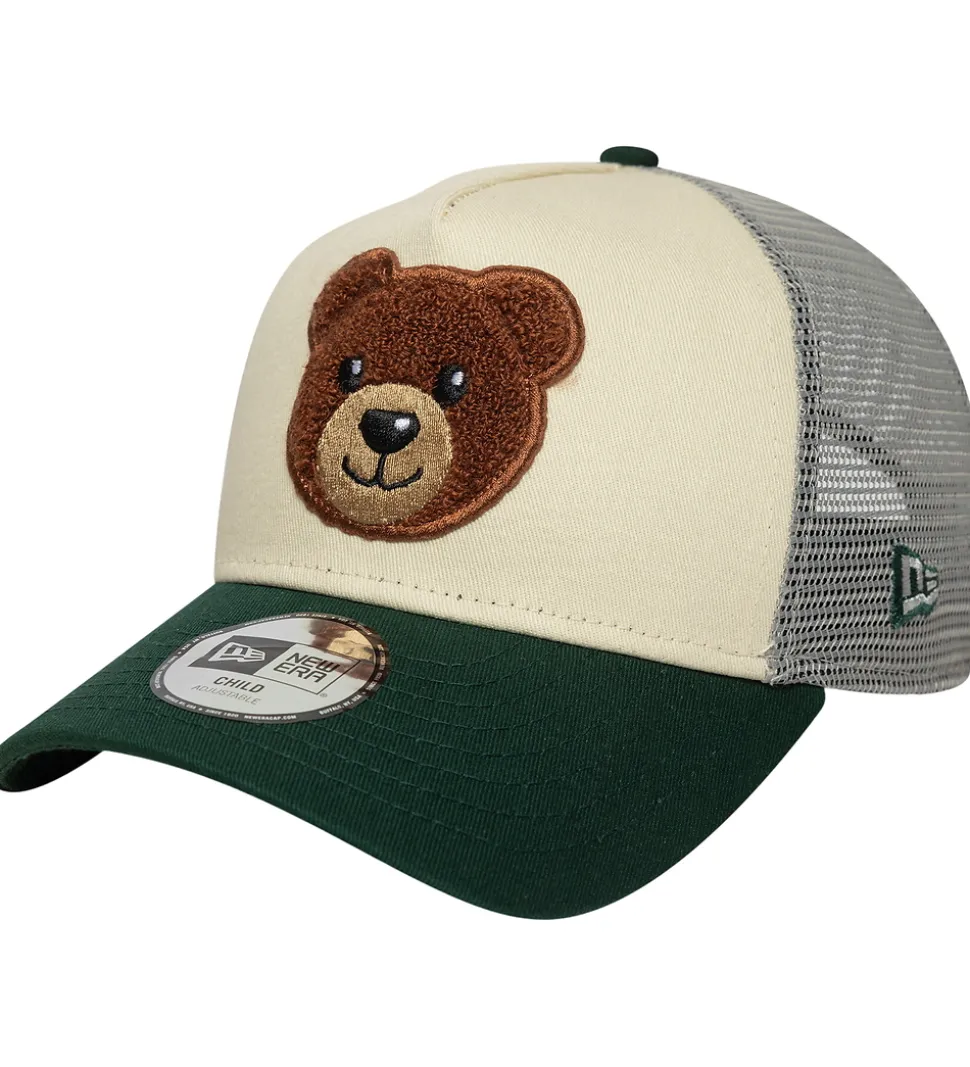 New Era Kasket - Trucker - Bear - Lysebeige/Grøn