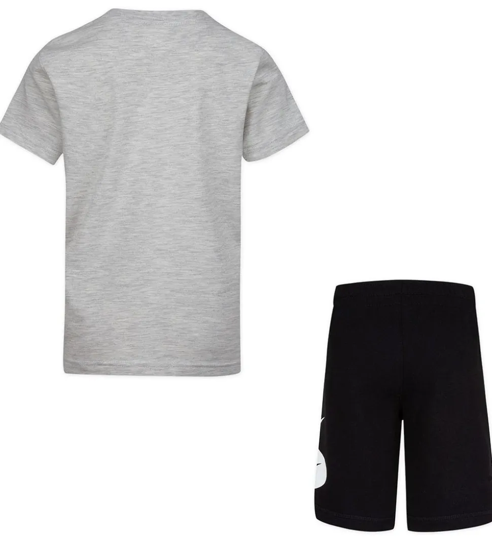 Nike Shortssæt - T-shirt/Shorts - Swoosh - Sort/Grå