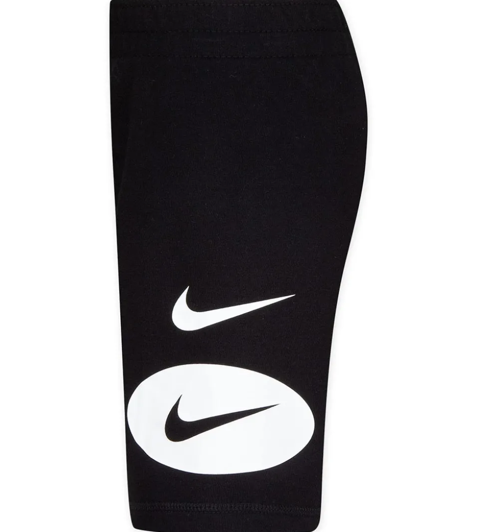 Nike Shortssæt - T-shirt/Shorts - Swoosh - Sort/Grå
