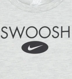 Nike Shortssæt - T-shirt/Shorts - Swoosh - Sort/Grå