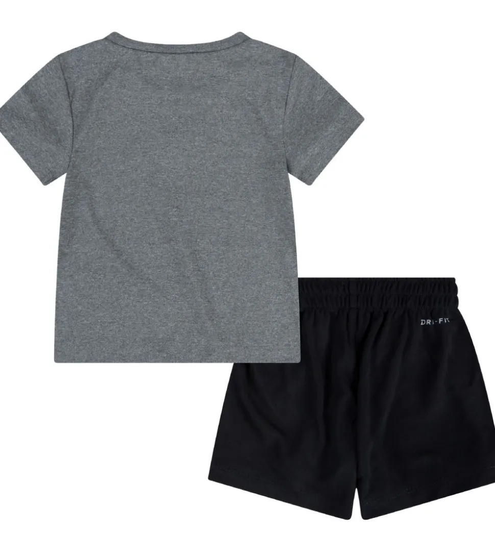 Nike Shortssæt - T-shirt/Shorts - My First Basket - Sort/Grå