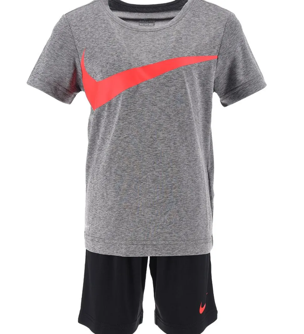 Nike Shortssæt - T-shirt/Shorts - Sort/Grå