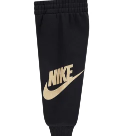 Nike Sweatsæt - Club - Black/Metalic Gold