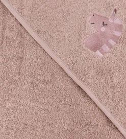 Nørgaard Madsens Babyhåndklæde - 75x75 cm - Mauve m. Enhjørning