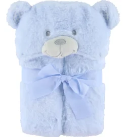 Nørgaard Madsens Plaid m. Bamsehoved - 75x95 cm - Azul