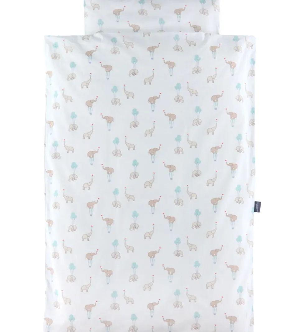 Nørgaard Madsens Sengetøj - Baby - Hvid m. Elefanter