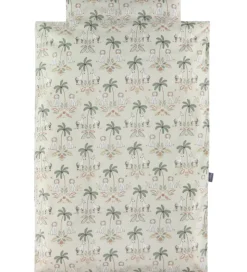 Nørgaard Madsens Sengetøj - Baby - Natur m. Palmer/Løver/Zebraer