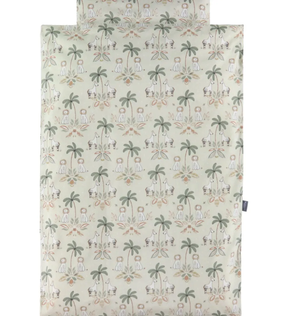 Nørgaard Madsens Sengetøj - Baby - Natur m. Palmer/Løver/Zebraer