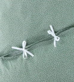 Nørgaard Madsens Sengetøj - Baby - Dusty Green m. Prikker