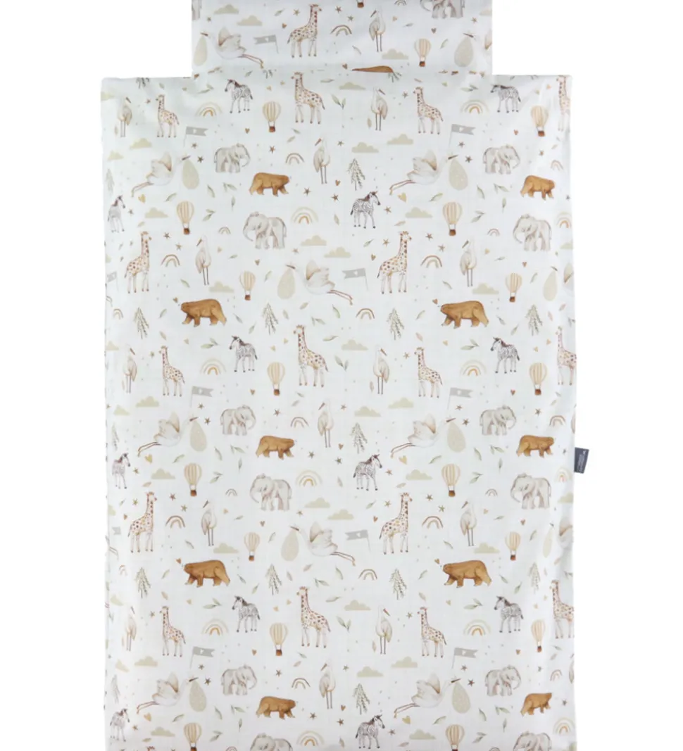 Nørgaard Madsens Sengetøj - Baby - Beige m. Striber/Zoodyr