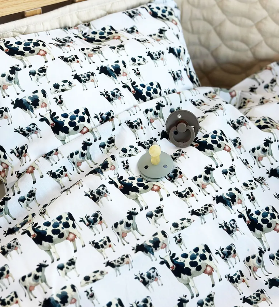 Nørgaard Madsens Sengetøj - Baby - Hvid m. Køer