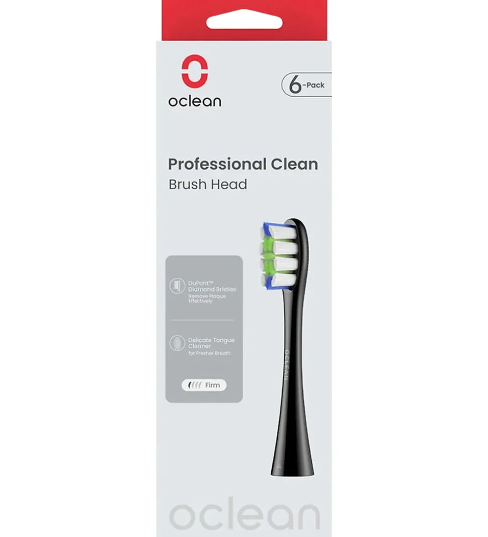 OCLEAN Tandbørste-hoveder - Professional Clean - 6-pak - Sort