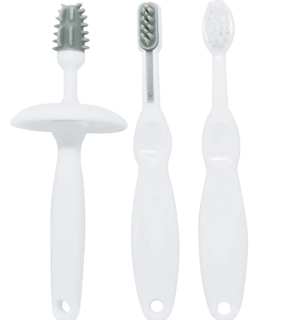 Oopsy Tandbørstesæt - 4 Dele - Hvid/Grå