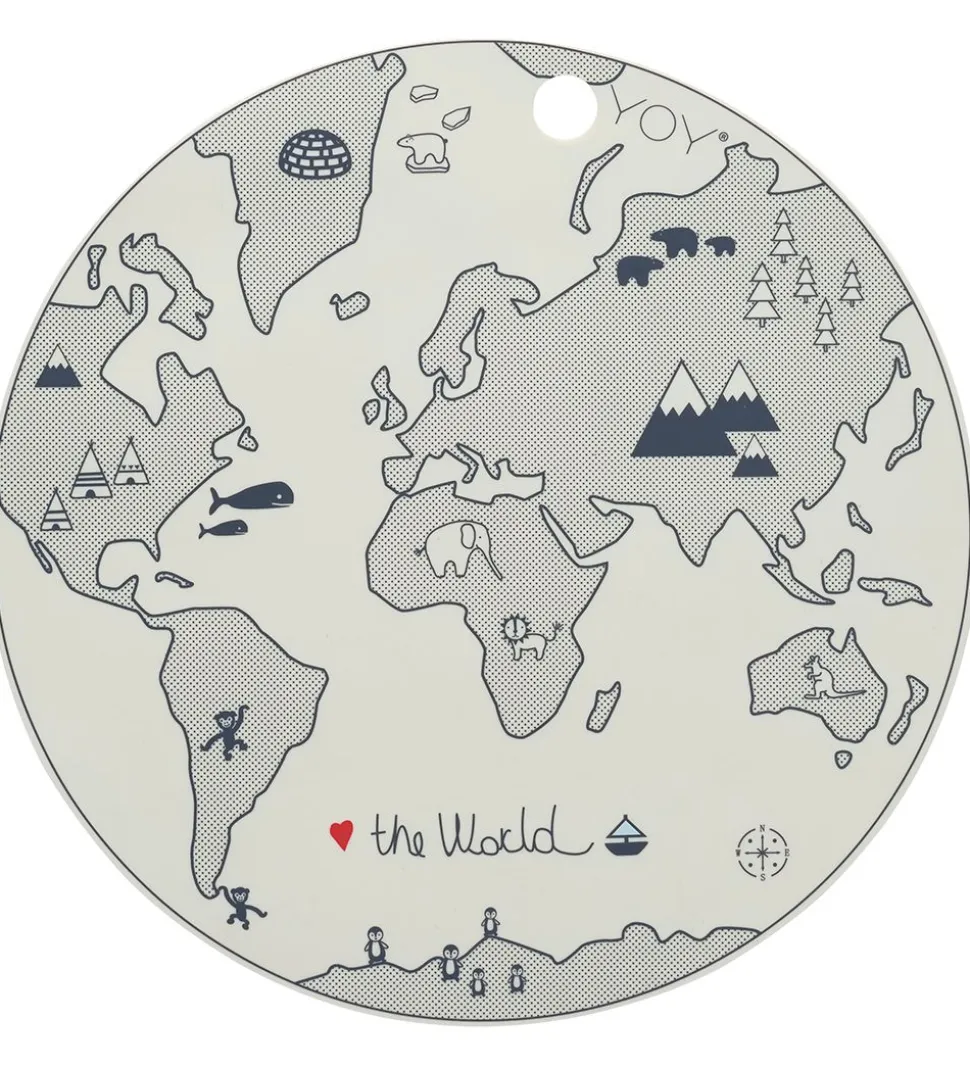 OYOY Dækkeserviet - Silikone - World - Råhvid