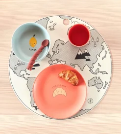 OYOY Dækkeserviet - Silikone - World - Råhvid