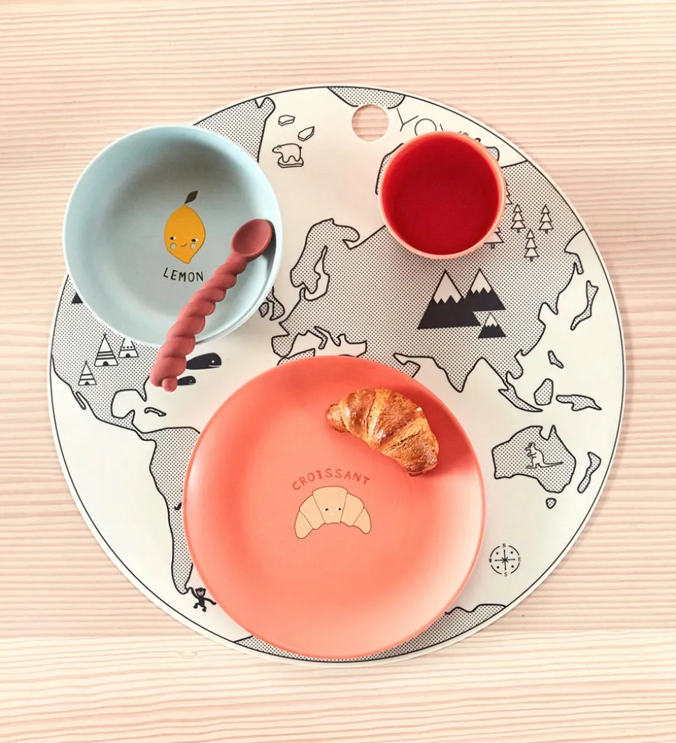 OYOY Dækkeserviet - Silikone - World - Råhvid