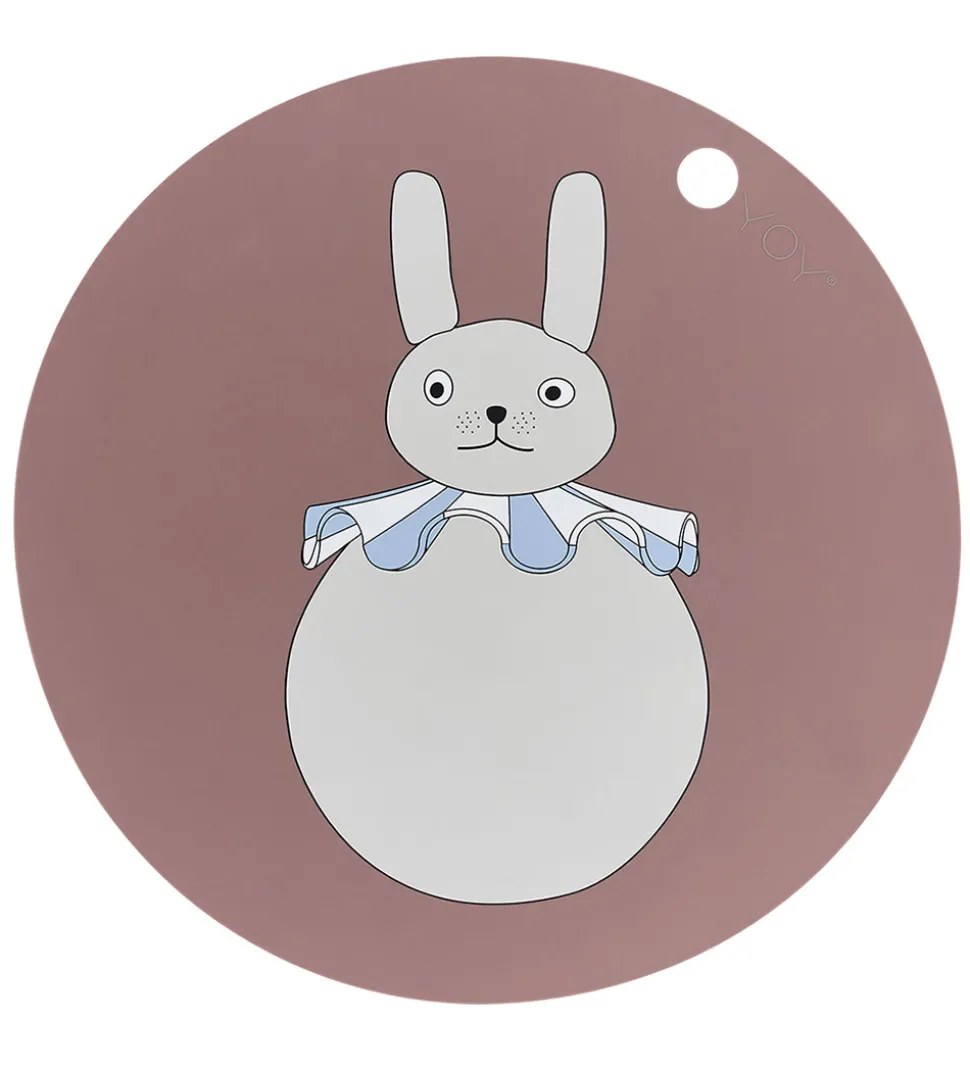 OYOY Dækkeserviet - Silikone - Rabbit Pompom - Clay