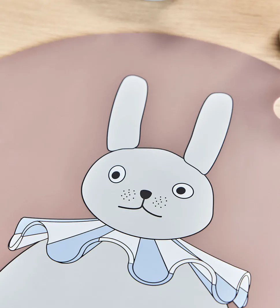 OYOY Dækkeserviet - Silikone - Rabbit Pompom - Clay