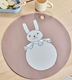 OYOY Dækkeserviet - Silikone - Rabbit Pompom - Clay