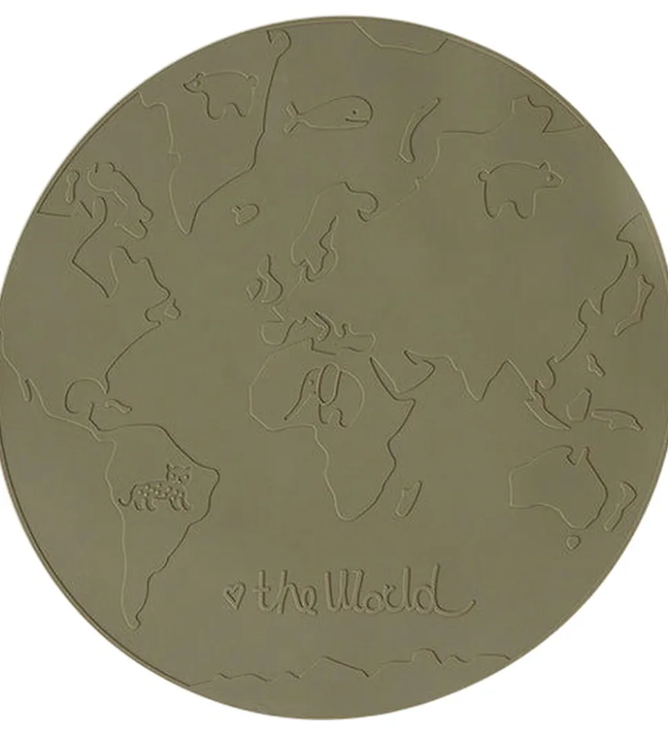 OYOY Dækkeserviet - Silikone - The World - Olive