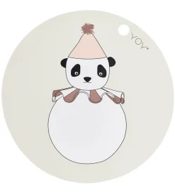 OYOY Dækkeserviet - Silikone - Panda Pompom - Offwhite