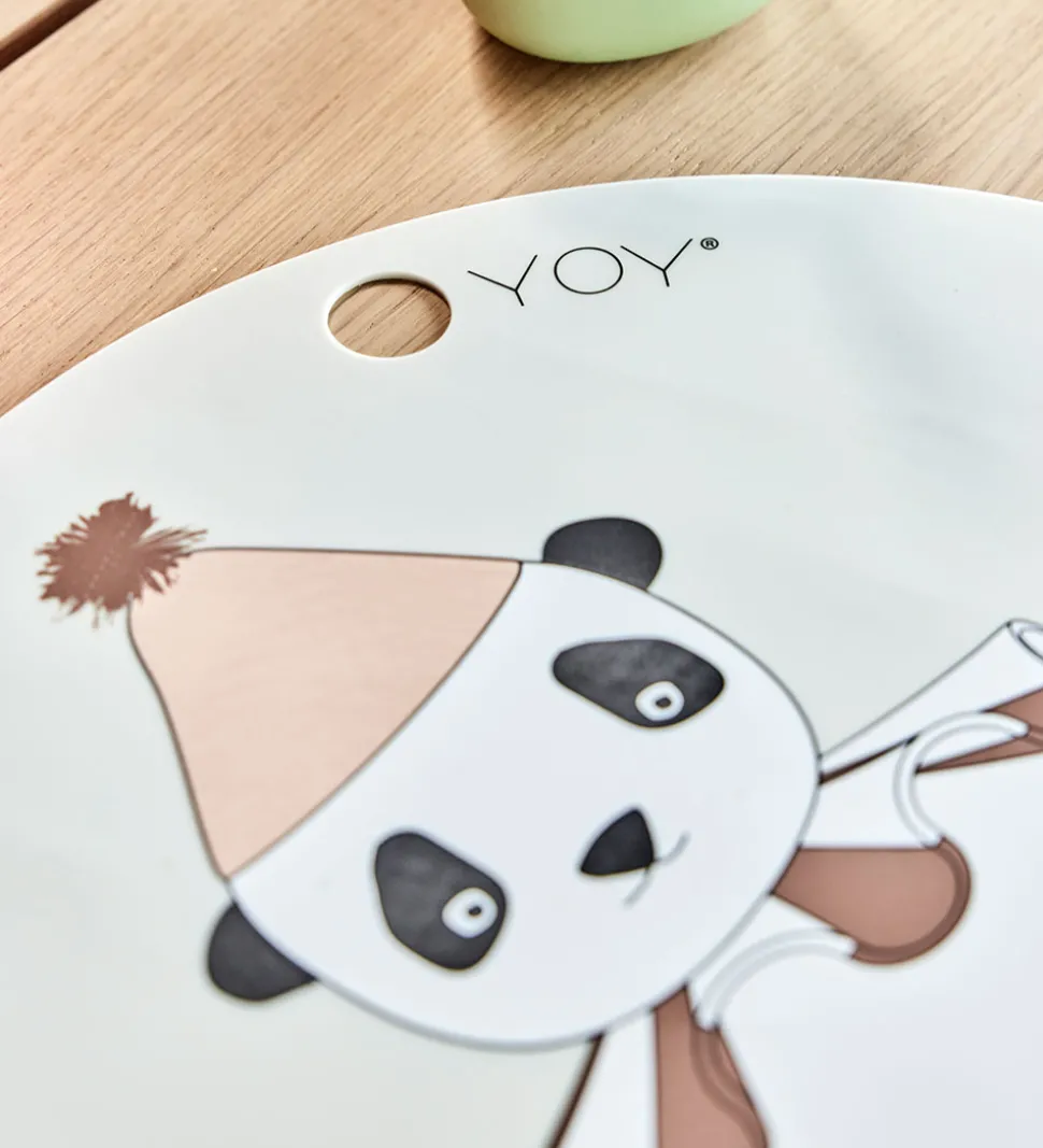 OYOY Dækkeserviet - Silikone - Panda Pompom - Offwhite