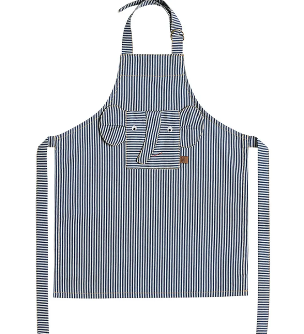 OYOY Forklæde - Denim - Elephant - Blå m. Striber