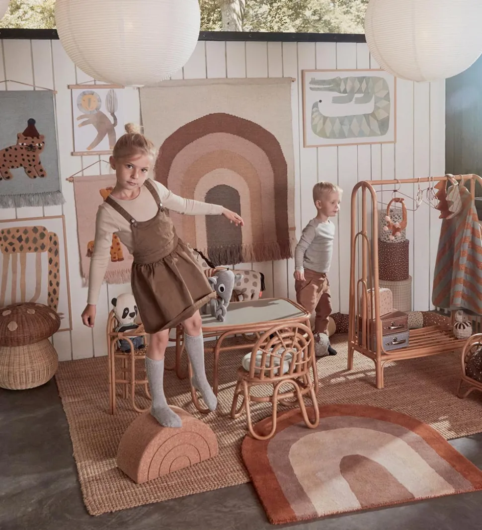 OYOY Gulvtæppe - 88x90 cm - Rainbow - Choko