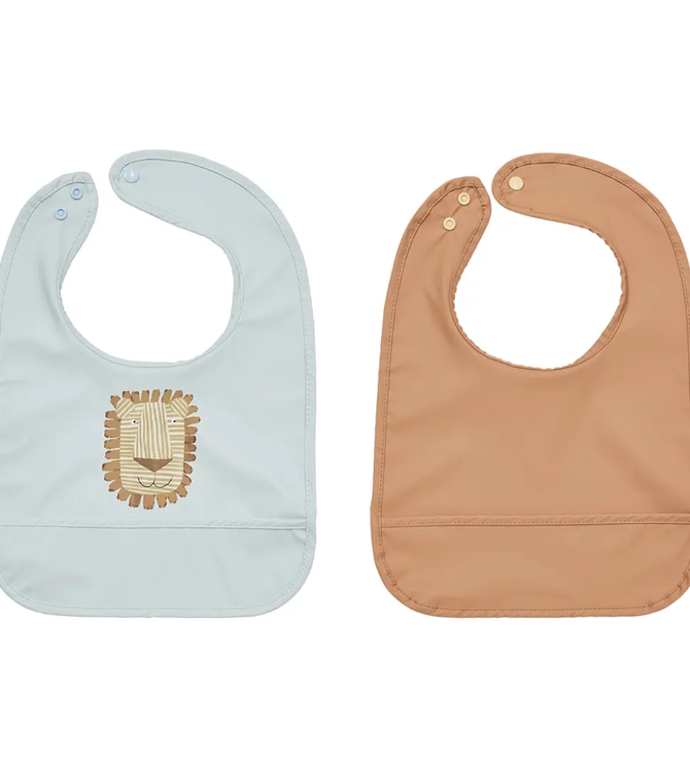 OYOY Hagesmække - 2-pak - Lobo Lion - Caramel/Ice Blue