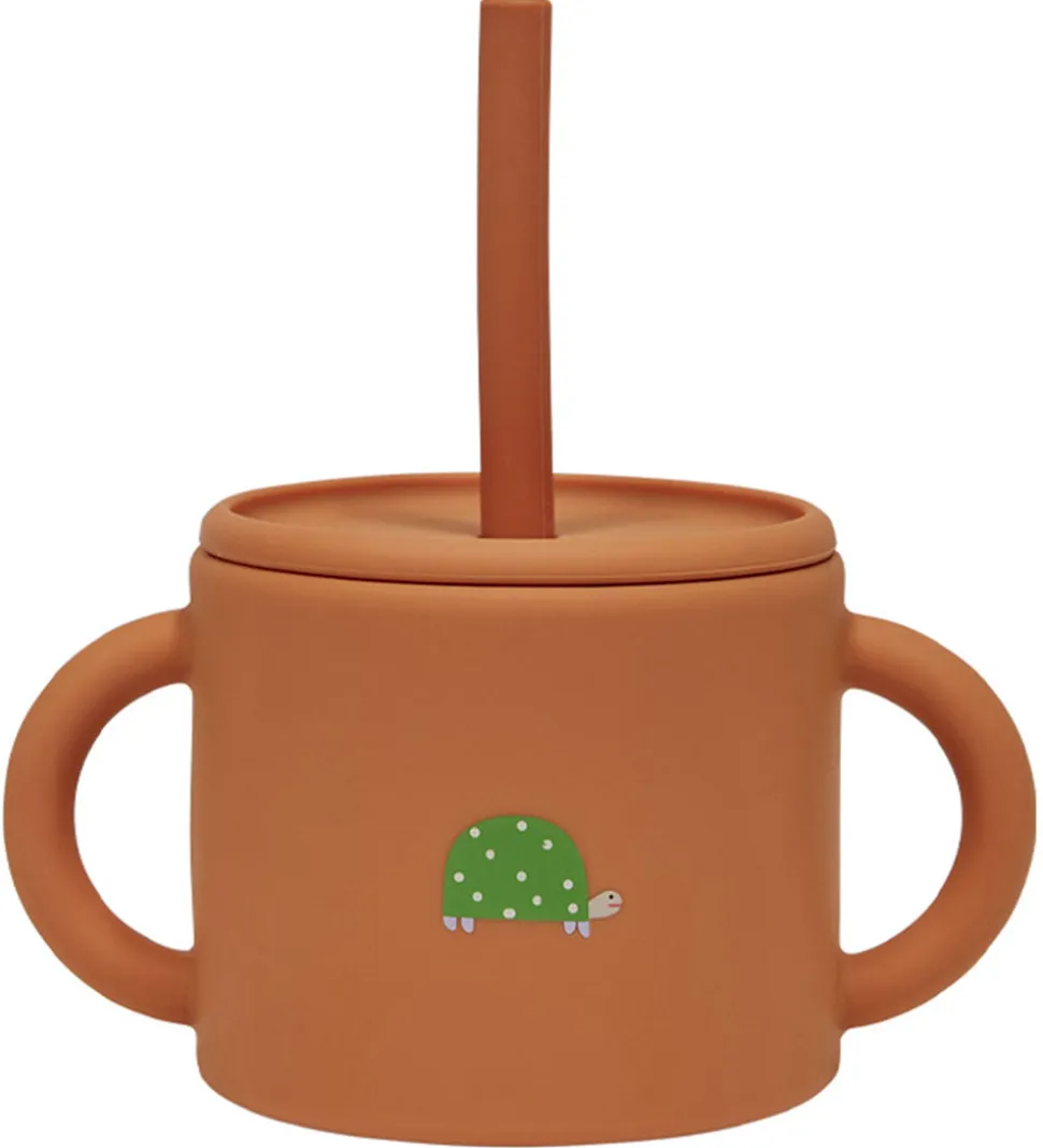 OYOY Kop m. Sugerør - Enkei Cup - Silikone - Caramel