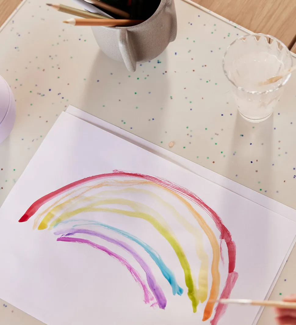 OYOY Kreativitetsmåtte - Silikone - Confetti - Off White