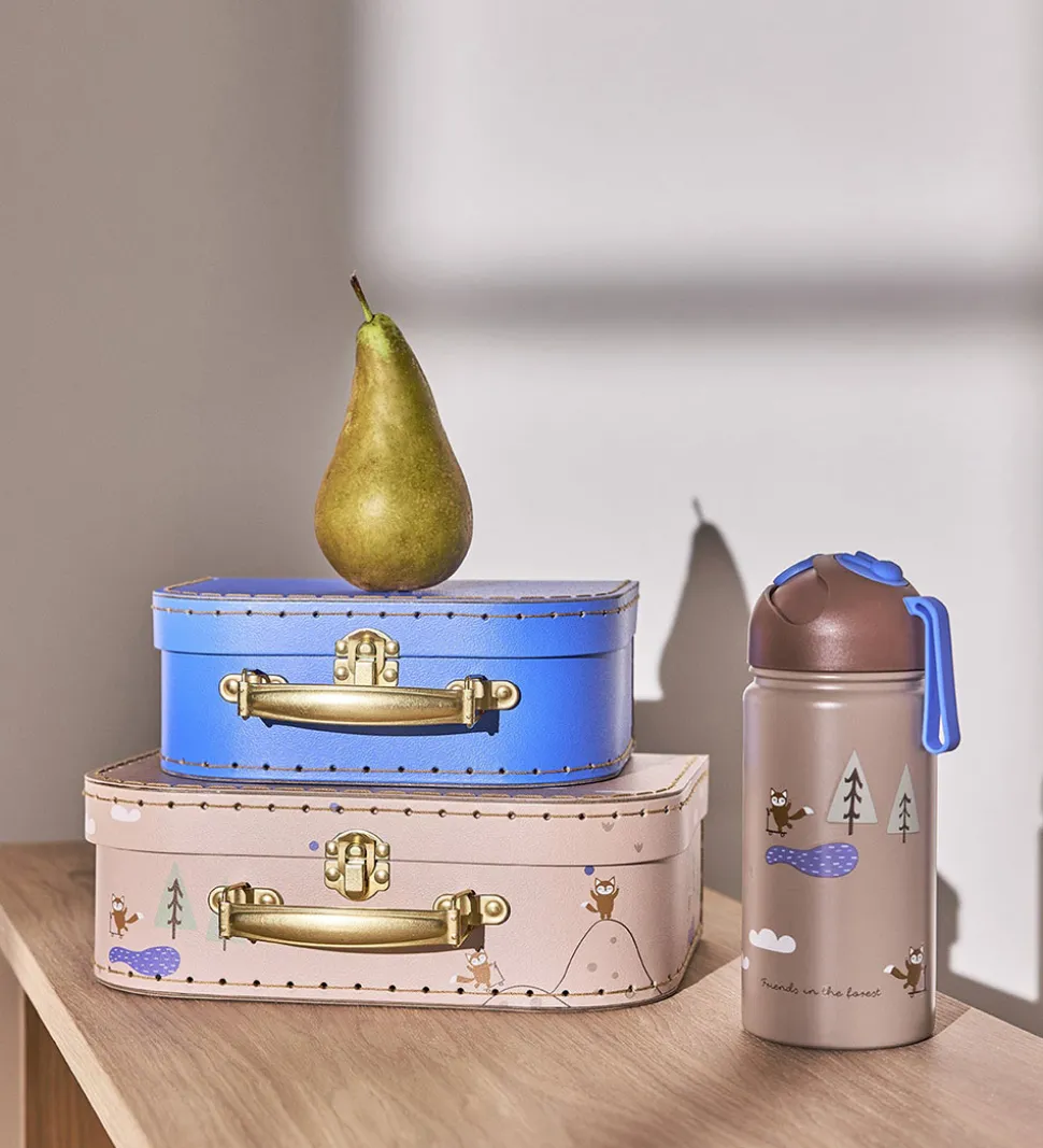 OYOY Kuffertsæt - 2-pak - Fox - Beige/Blue