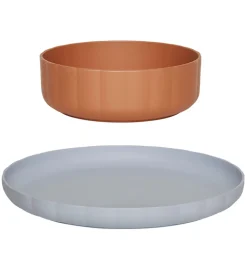 OYOY Spisesæt - Bioplast - 2 dele - Pullo - Caramel/Ice Blue