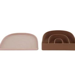 OYOY Tallerken & Skål - Silikone - Rainbow - Rose/Fudge