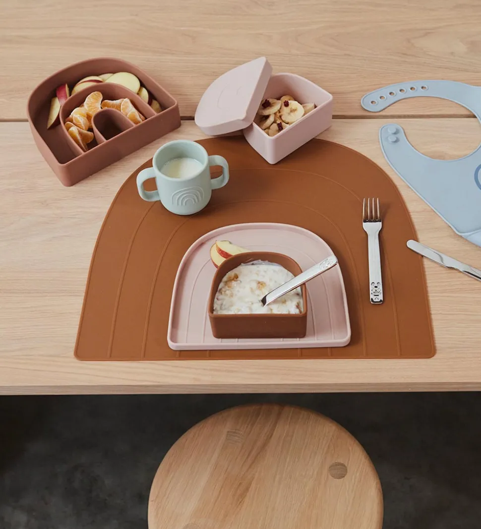 OYOY Tallerken & Skål - Silikone - Rainbow - Lavender/Caramel