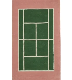 OYOY Tæppe - Tennis Tæppe - 150x88 cm - Grøn/Rose