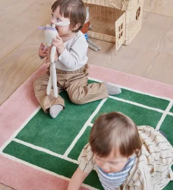 OYOY Tæppe - Tennis Tæppe - 150x88 cm - Grøn/Rose