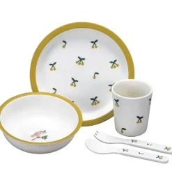 Petit Jour Paris Spisesæt - 5 Dele - Melamin - Cherry